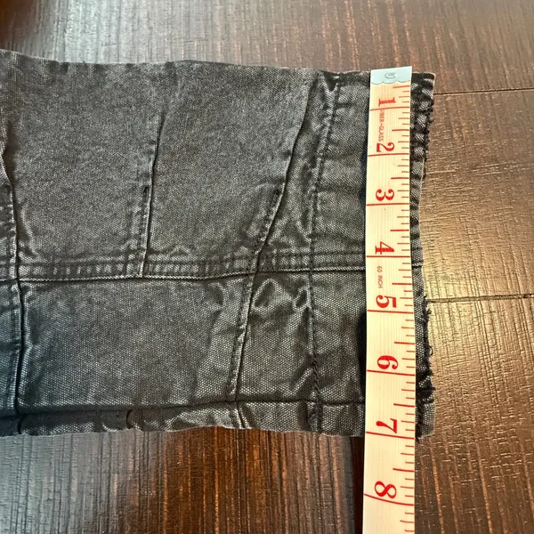 We The Free SuperSonic Slim Jeans Women Size 0 Black Acid Wash Utility Boho Crop - Image 7