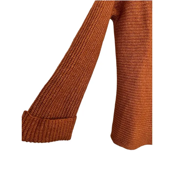 Pilcro Cowl Neck Sweater Burnt Orange Ginger‎ Knit Womens M - Image 4