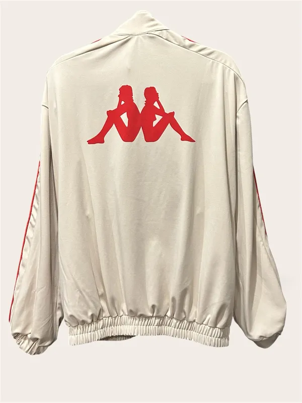 PrettyLittleThing x Kappa track jacket featuring red Omini logo Unisex Size Smal - Image 3