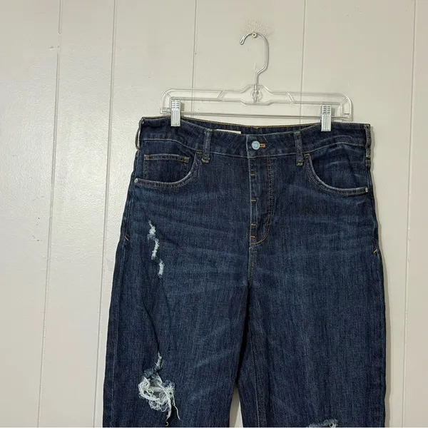 Pilcro The Bow Boyfriend Jeans Anthropologie Dark Wash Distressed Size 31 - Image 3