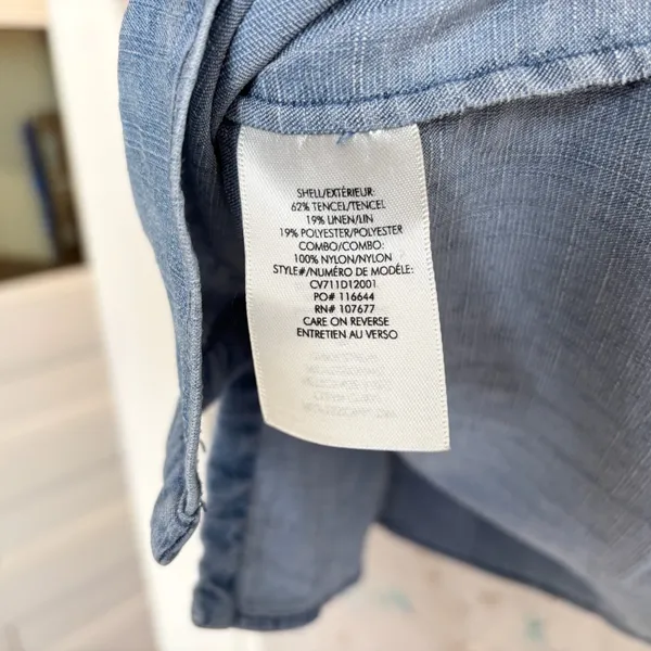 Alice + Olivia x The Beatles I Want to Hold Your Hand Chambray Top - Image 5