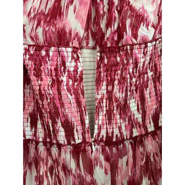 Julia Jordan Ikat Print Tiered Midi Dress Pink Size 14 NWT - Image 7