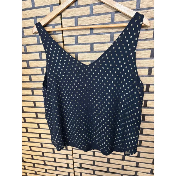 Loft Outlet Black And Gold Dot Tank‎ Top Size Large - Image 2