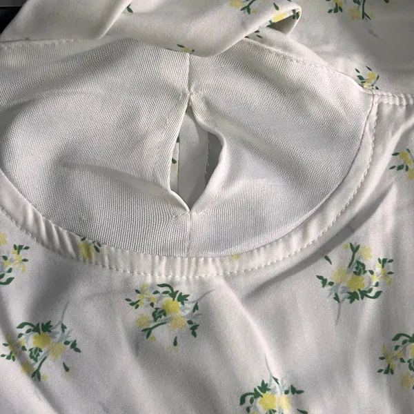 Floral Corset Top‎ Cream Small Yellow - Image 13