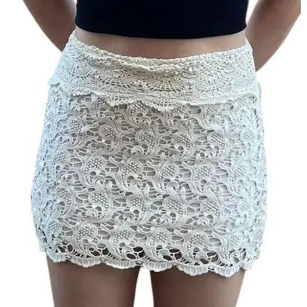 ✨Pins and Needles crochet pencil Sz small skirt cream✨ - Image 5