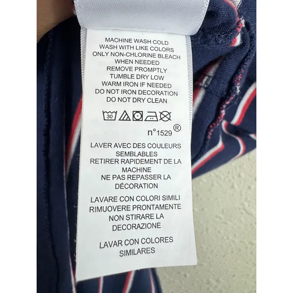 Polo Ralph Lauren Womens Navy Blue Red Striped Logo Graphic T-Shirt Size S - Image 5