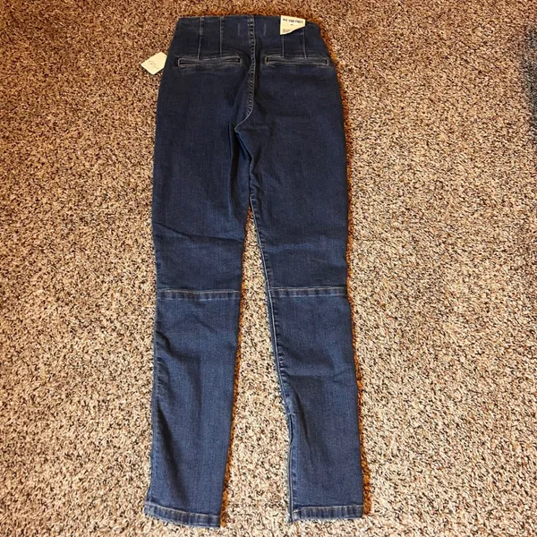 We The Free Bella Moto Mid Rise Skinny Jeans Size 24 Zippers Detail Denim‎ - Image 7