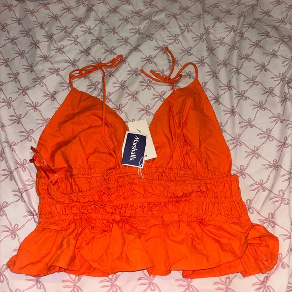 Marshall’s Vibrant Orange Crop Top - Image 2