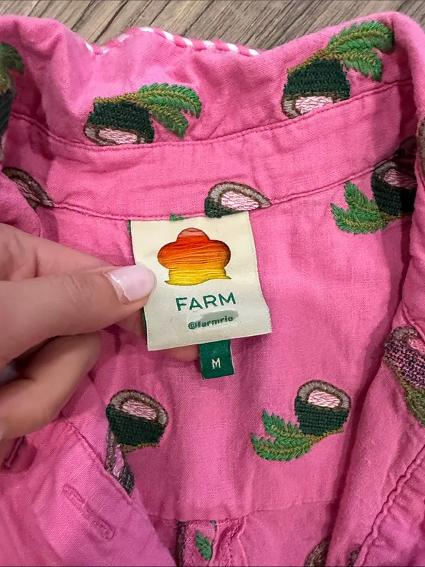 Farm Rio Cross stitch Coconut Romper size‎ medium - Image 4