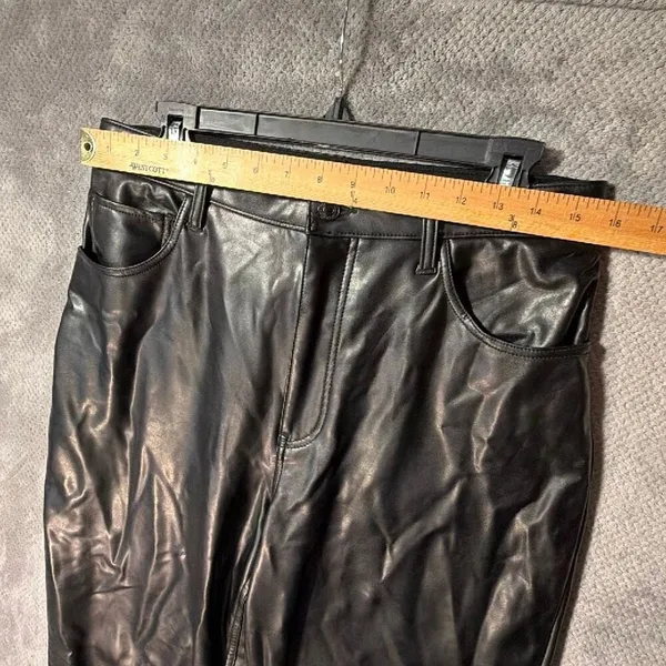 Abercrombie & Fitch The Ankle Straight Ultra High Rise Vegan Leather Pants 12/31 - Image 5