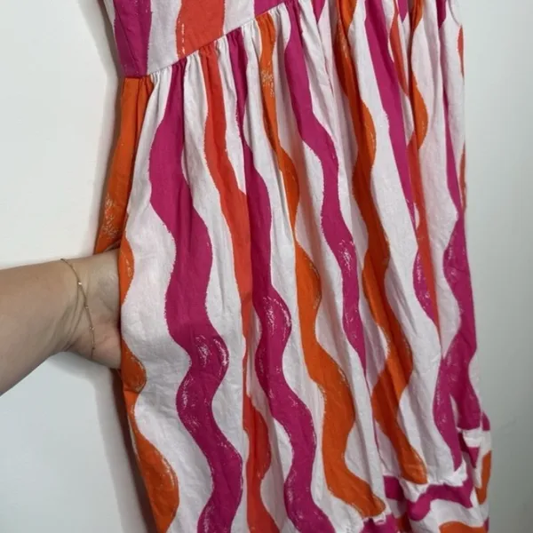 Flying Tomato Midi Dress Small Tiered Maxi Over The Hills Poplin Coastal Cottage - Image 6