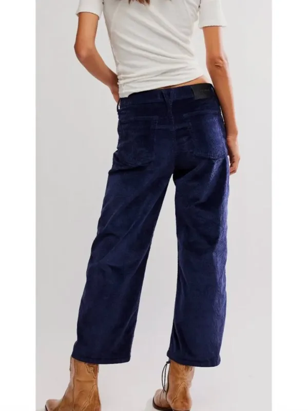 FREE PEOPLE NWT We The Free Deep Trance Dropped Corduroy Jeans / Deep Seas - Image 2