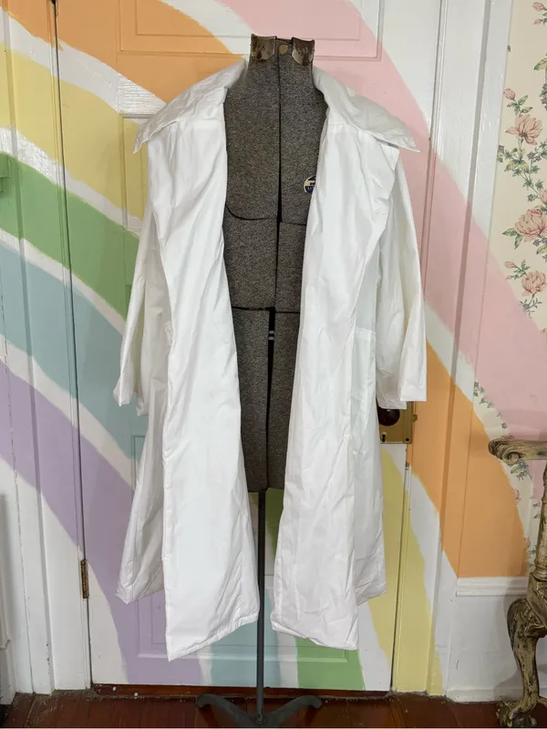 PLANET By Lauren G Nylon Emily Trench Coat White Oversized Sz OS 🧡🍄 - Image 4