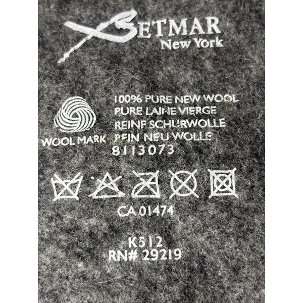Betmar‎ New York Wool Beret Gray 100% Pure New Wool Hat K512 RN 29219 - Image 6
