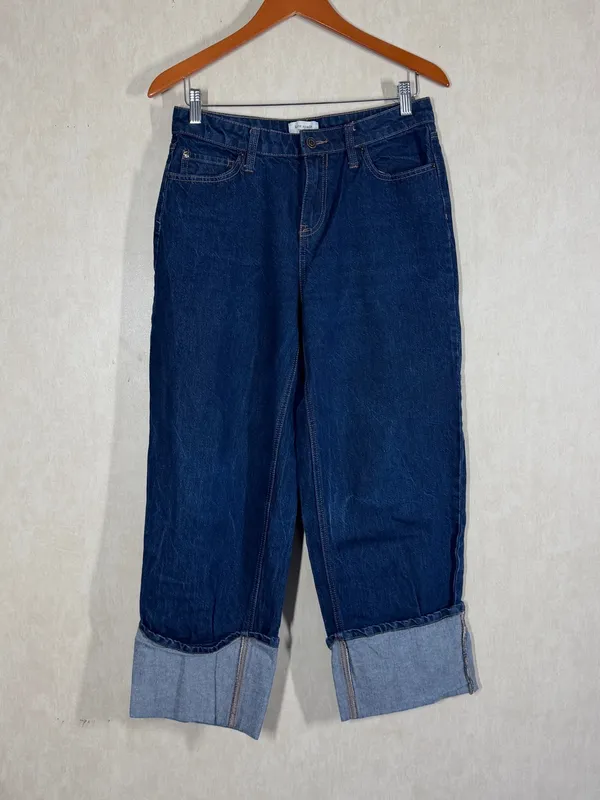 Kate Spade X Target Women’s High Rise Straight Leg Wide Cuff Jeans Dark Wash 6 - Image 3