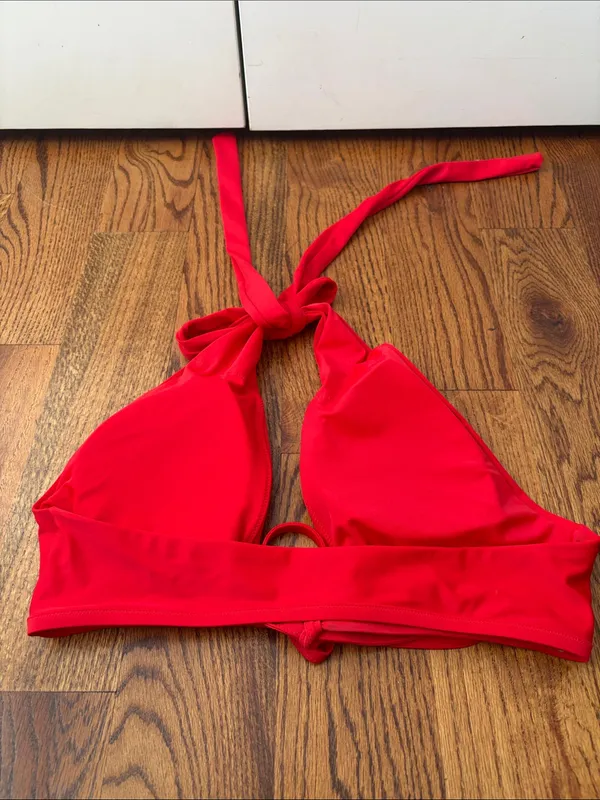 aerie Red Halter Bikini Top Size XL - Image 2
