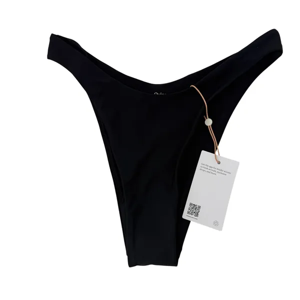 Quince‎ Italian High Leg Bikini Bottom Black NEW Womens Medium - Image 3