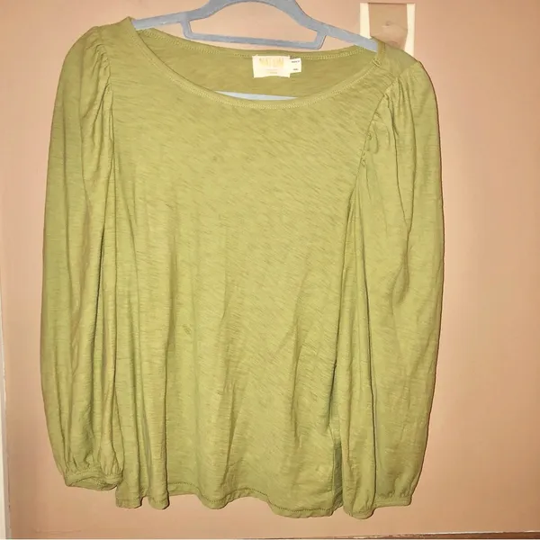 Nation LTD Revolve‎ Cecilia Balloon Sleeve Long Sleeve Tee Green Size Small - Image 2