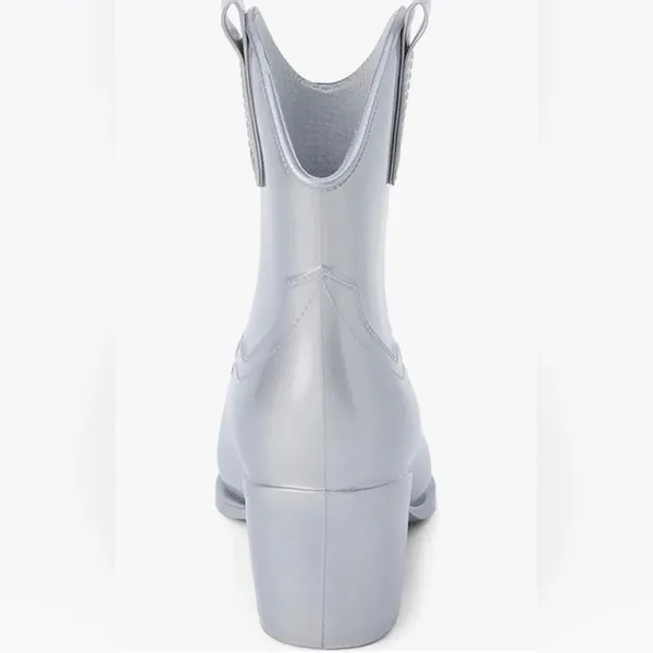 Beach by Matisse Metallic Silver Oakley Western Rain Boot Water Resistant 9 NIB - Image 3