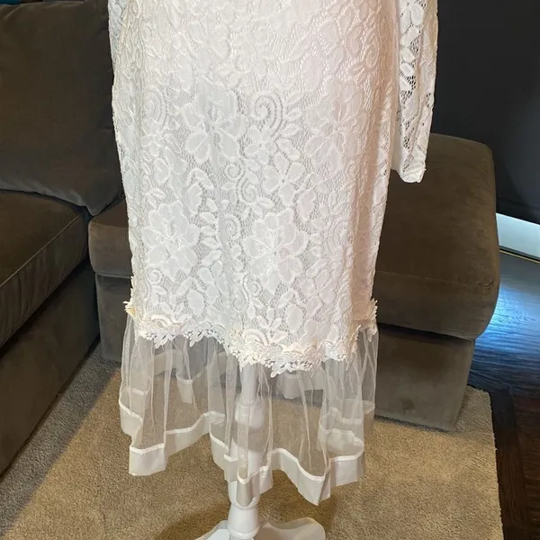Women’s Long Sleeve Lace Dress with Sheer Areas Size L NWOT - Image 3