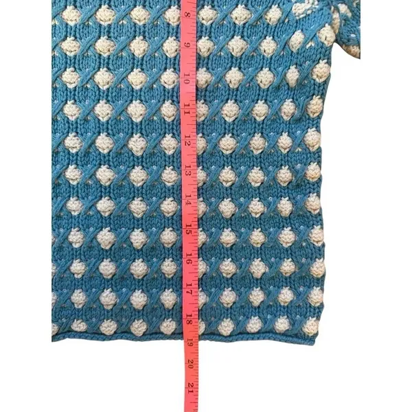 Anthropologie Sleeping on Snow Popcorn Stitch Pullover Sweater Size M Blue - Image 5