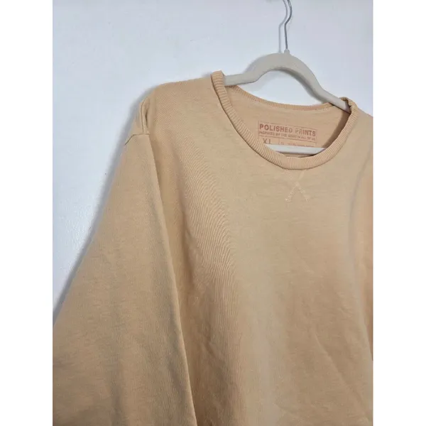 Polished Prints Butter Yellow Sweatshirt 100% Cotton Crewneck Clean Girl XL - Image 3