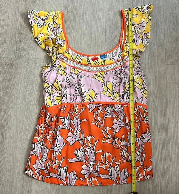 Farm Rio • Tia flutter sleeve floral blouse top - Image 6