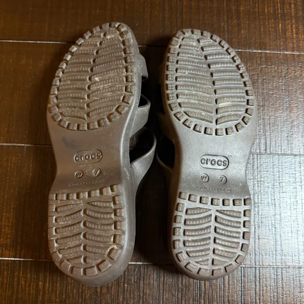 Crocs Meleen Twist Sandals Womens 7 Espresso Brown Tan Slide Strappy Comfort - Image 6
