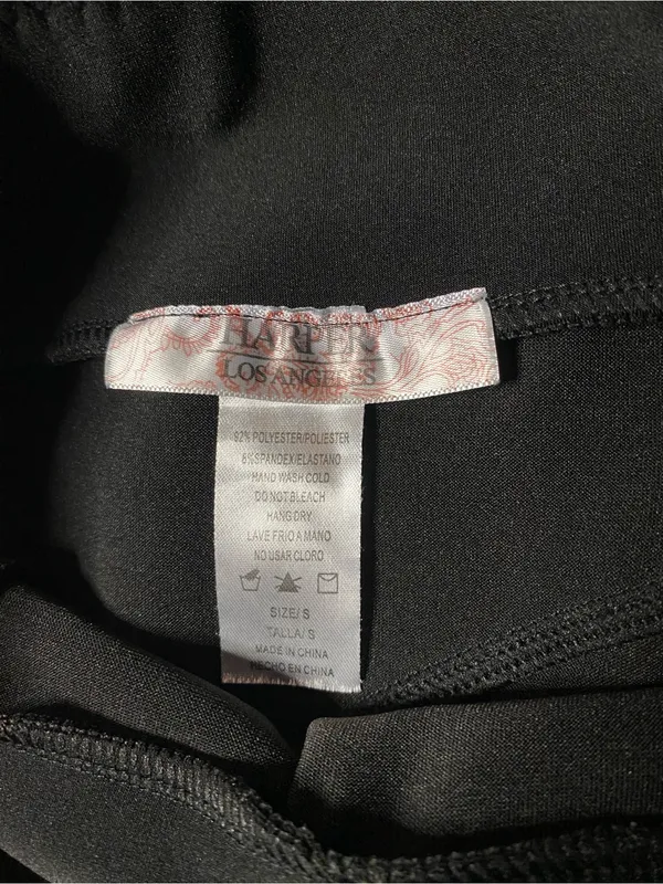 Harper Black Pencil Skirt with Gold Buttons - Image 3