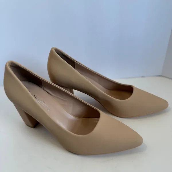 Chollima Womens Pointed Toe Block Heel Pumps Beige Tan Size 8.5 Business Dressy‎ - Image 10