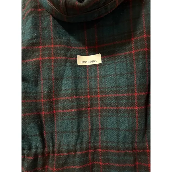 Woolrich Vintage Plaid Hooded Jacket Womens Small Green Red Wool Blend Zip Up - Image 12