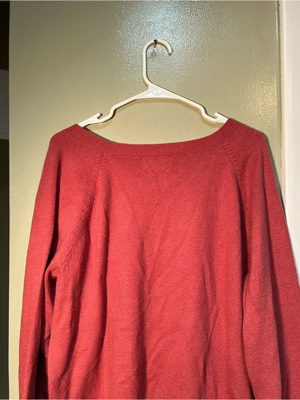 Old Navy Women's Size Large SoSoft Loose V-Neck Sweater Mauve Rose‎ Pink Stretch - Image 6