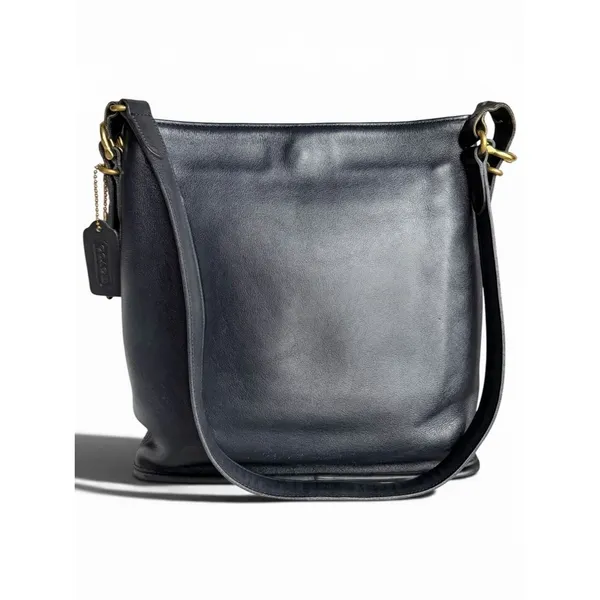 Coach Vintage Slim Bucket Bag Black Leather Style 9806 Minimalist Shoulder Bag - Image 6