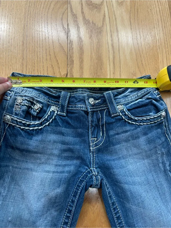 Miss Me Low Rise Skinny Jeans 26 x 33 JE5418S4L Medium Wash Blue Denim Y2K VTG - Image 8