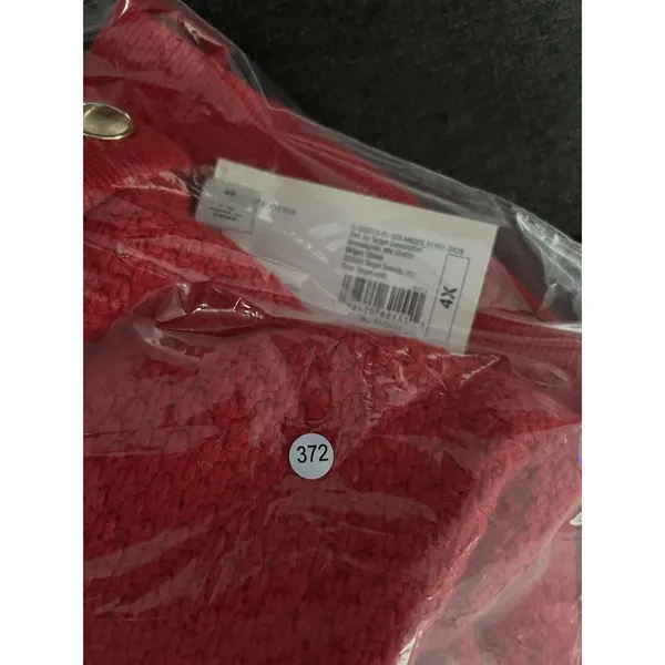 A new day Women’s Red Waffle-Knit Button Front Pocket Cardigan 4X - Image 3