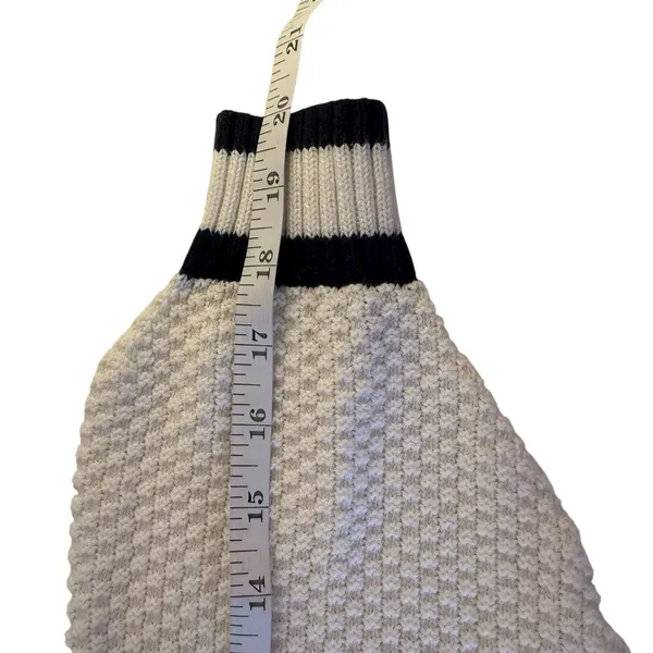 Hollister Preppy V-Neck Cream White Cable Knit Sweater‎ Medium Oversized Tennis - Image 11