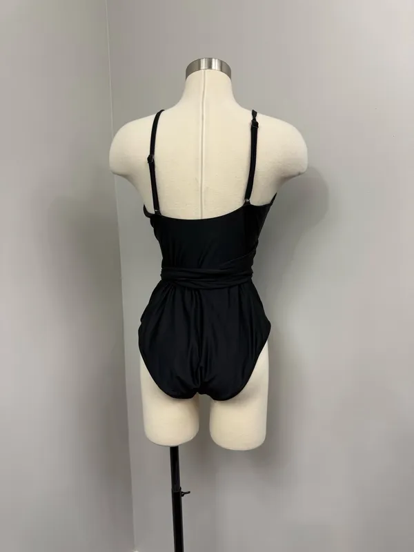 Aerie Black Wrap One Piece Swimsuit - Image 7