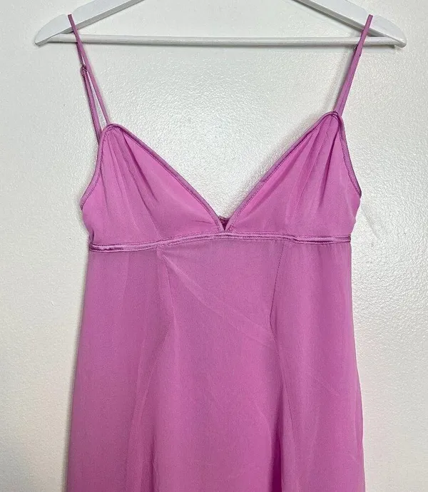 HOUSE OF CB Loren Georgette Mermaid Gown in Pink Size Medium - Image 8