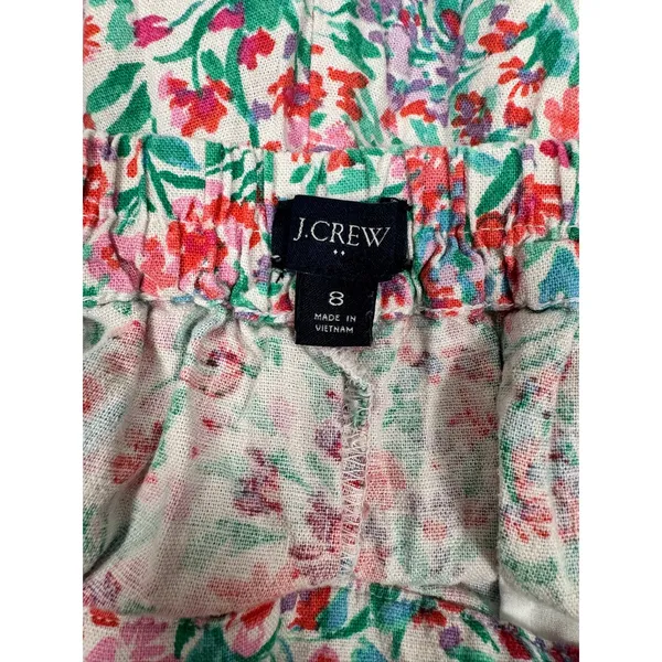 J.Crew Floral Linen‎ Viscose Blend Shorts Size 8 Multi Color Re-Imagined CG689 - Image 6