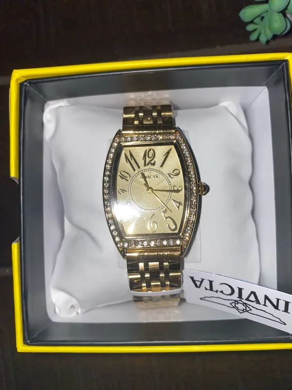 Invicta 69266 Wildflower Petal Gold-Tone Crystal Tonneau Bracelet Watch NIB - Image 2
