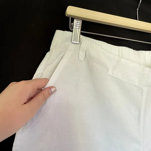 J.Jill white wide leg linen rayon pants women's‎ size medium summer style light - Image 2