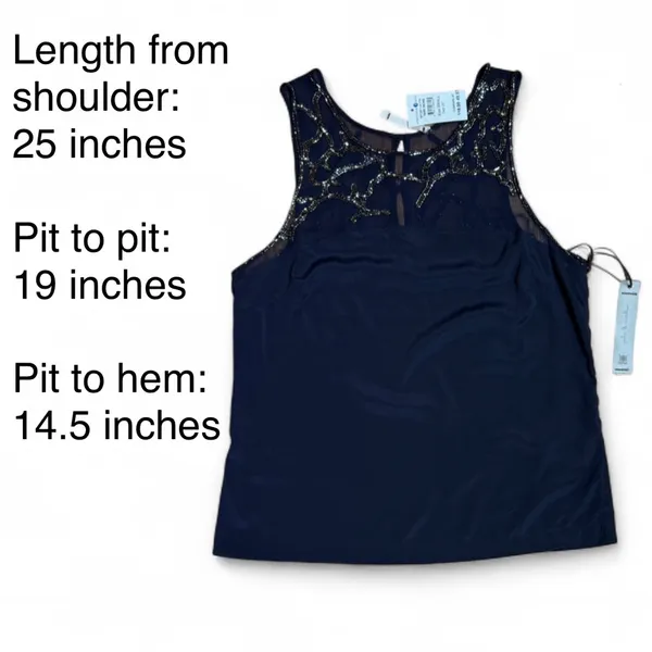 Willow & Clay Beaded Mesh Yoke Tank Top - Dark Orchid, Small - Image 3