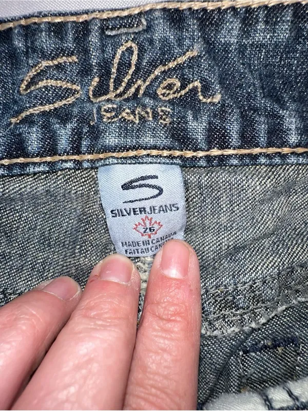 Silver Jeans Women's Distressed Bootcut Blue Denim Jeans Raw Hem Size 26 - Image 7