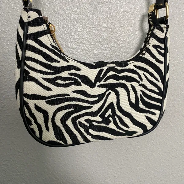 Y2K Zebra Print Crossbody Shoulder Bag 2000s McBling Bratzcore Animal Print Boho - Image 3