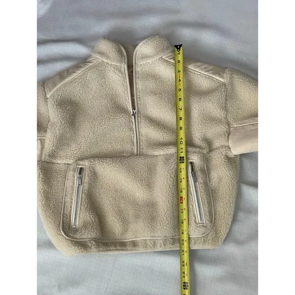 Madewell Faux Shearling Half-Zip Pullover NWT‎ size xsmall - Image 9