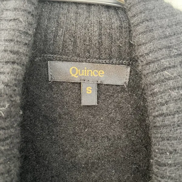 Quince Mongolian Cashmere Open Cardigan Sweater Black Size S Luxury Classic‎ - Image 5