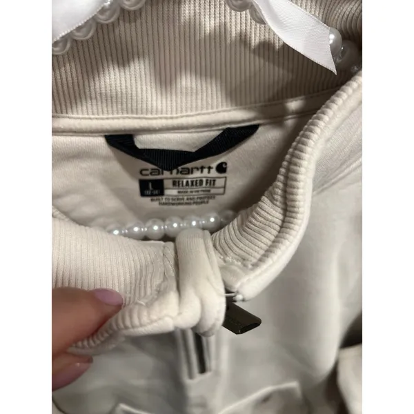 Carhartt Relaxed Midweight Quarter Zip Mock Neck Sweatshirt women's large nwot - Image 3