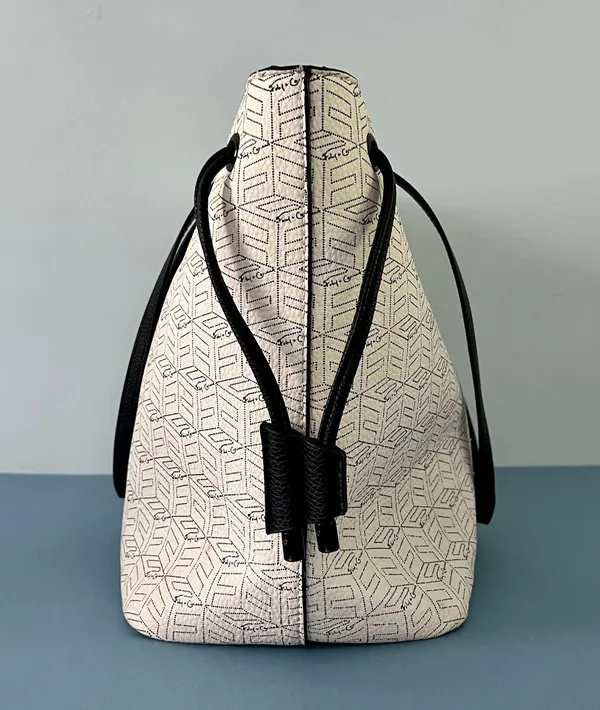 Foley + Corinna Signature Logo White Tote Purse & Leashed Wallet Pouch - Image 3