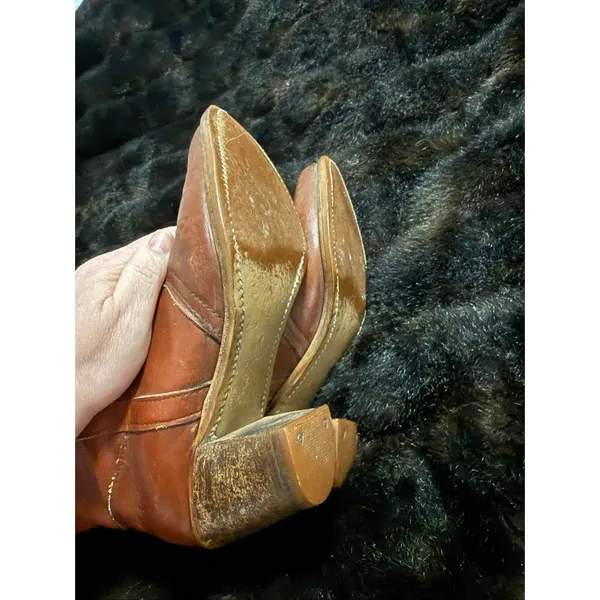 Vintage Womens 8.5 Dexter Campus Boots Tall Western Riding Stacked Leather Heel - Image 4