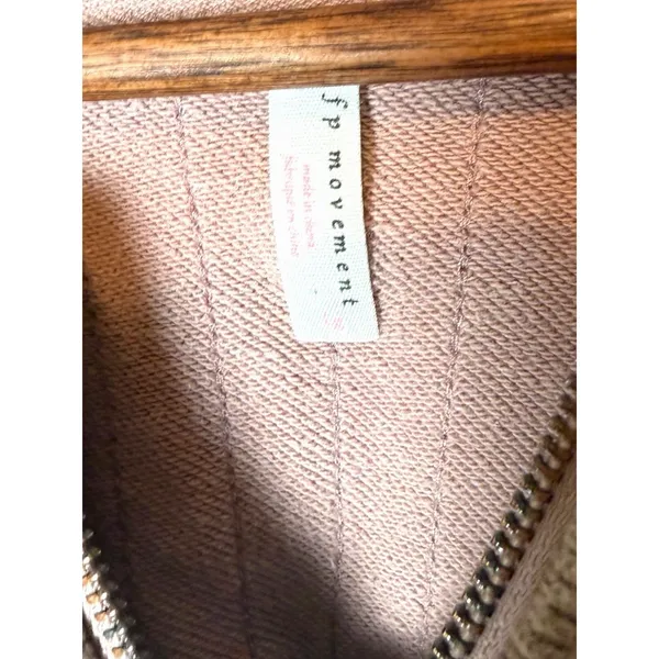 Free People FP Movement Apex Pullover Blush Pink Quarter Zip Oversized Sweater L - Image 5